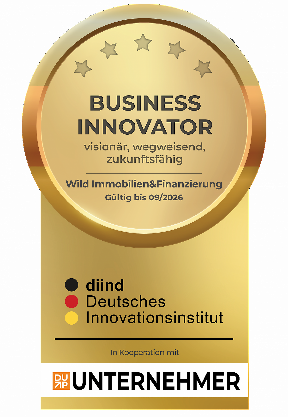 Siegel Business Innovator Wild Immobilien&Fianzierung