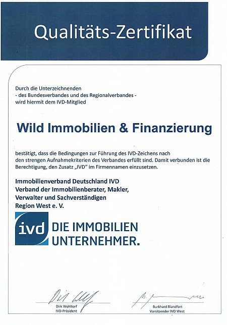 Zertifikat IVD - Karl-Heinz Wild Zertifikat IVD - Karl-Heinz Wild