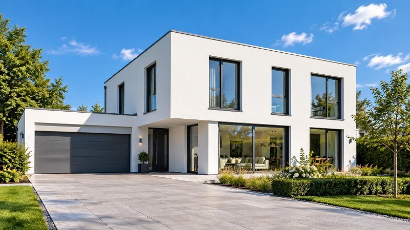 Moderne Villa als Architekturmotiv zur Immobilienbewertung