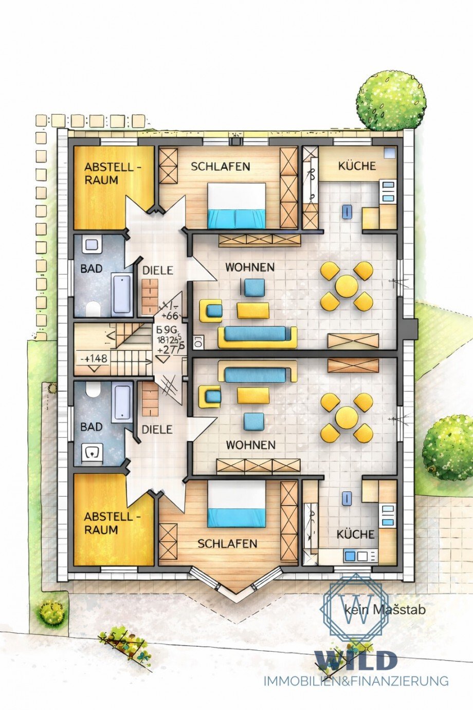 Grundriss Dachgeschosswohnung P�ttlingen / Etzenhofen