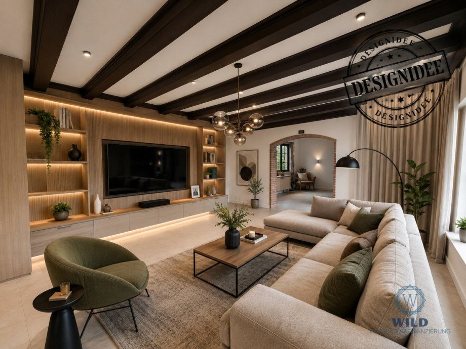 Designidee-Wohnzimmer Einfamilienhaus Heusweiler