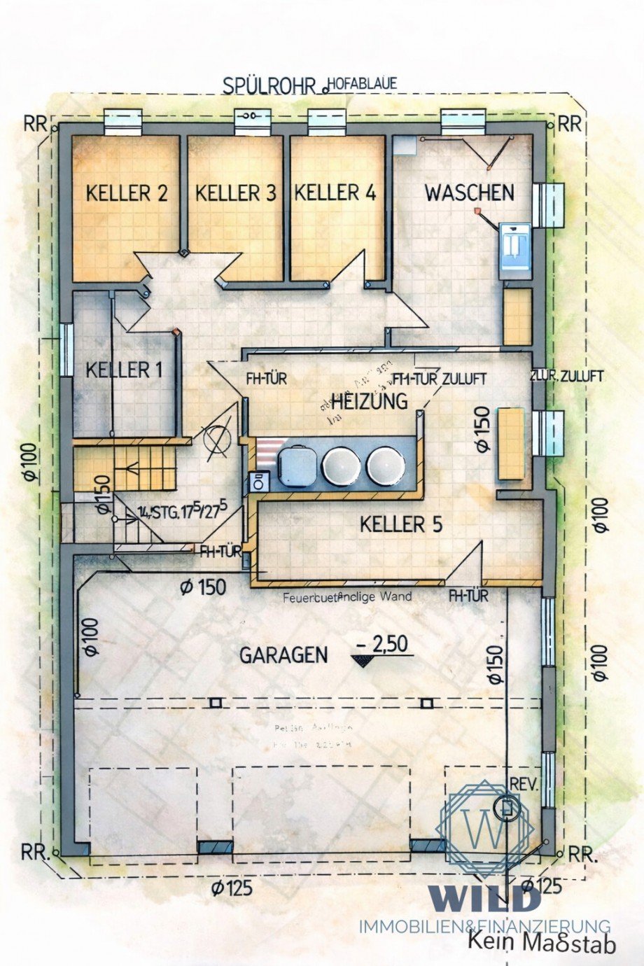 Grundriss-Keller Dachgeschosswohnung P�ttlingen / Etzenhofen