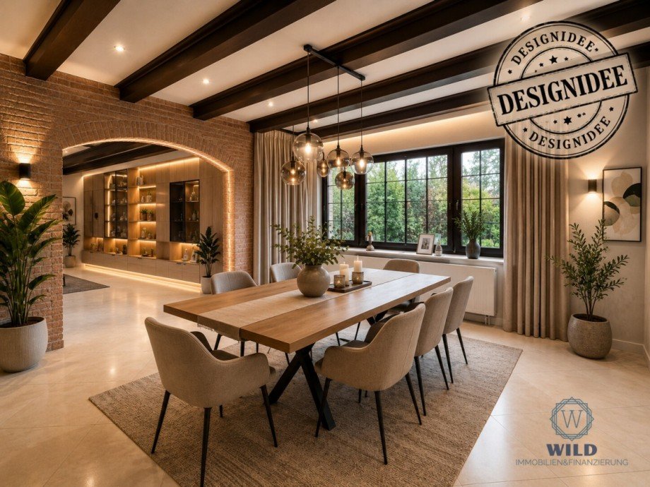Designidee-Esszimmer Einfamilienhaus Heusweiler