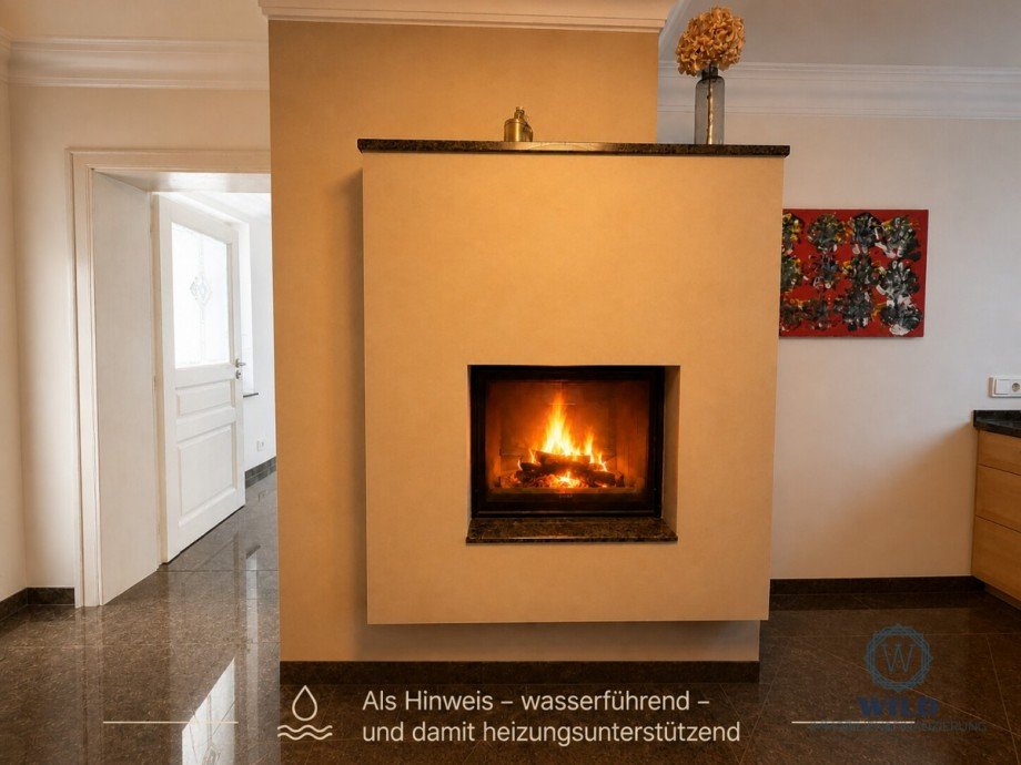 Wasserf�hrender Kamin Zweifamilienhaus Illingen