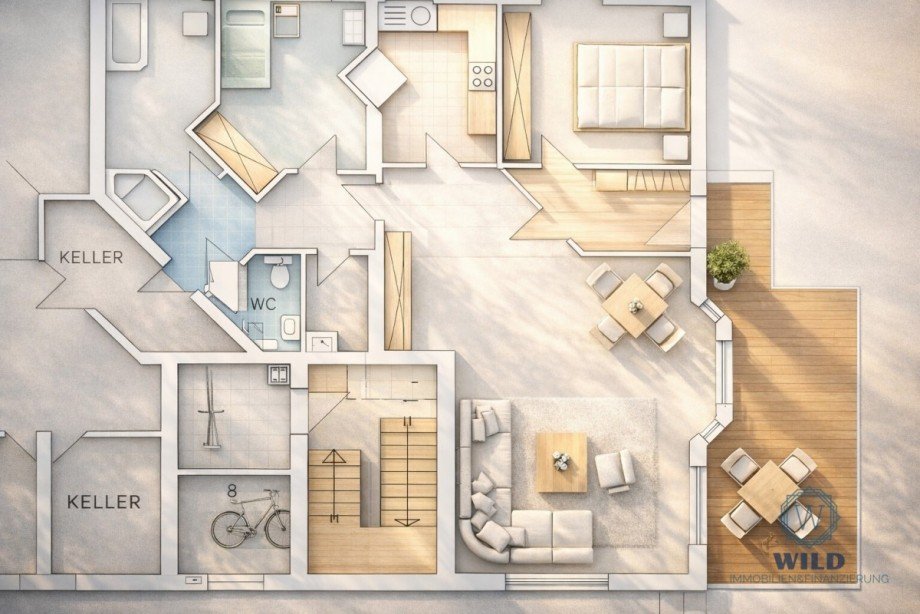 Grundriss Terrassenwohnung Riegelsberg