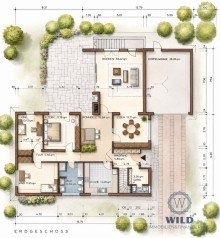 Grundriss-EG Seltene Gelegenheit in P�ttlingen - Winkelbungalow am Waldrand & fu�l�ufig zur Klinik