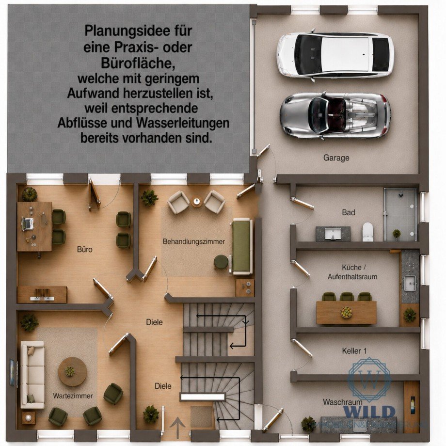 Planungsidee-B�ro Zweifamilienhaus Illingen