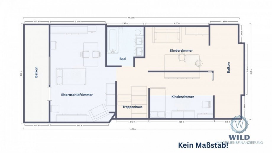 Grundriss-Obergeschoss Reihenmittelhaus P�ttlingen