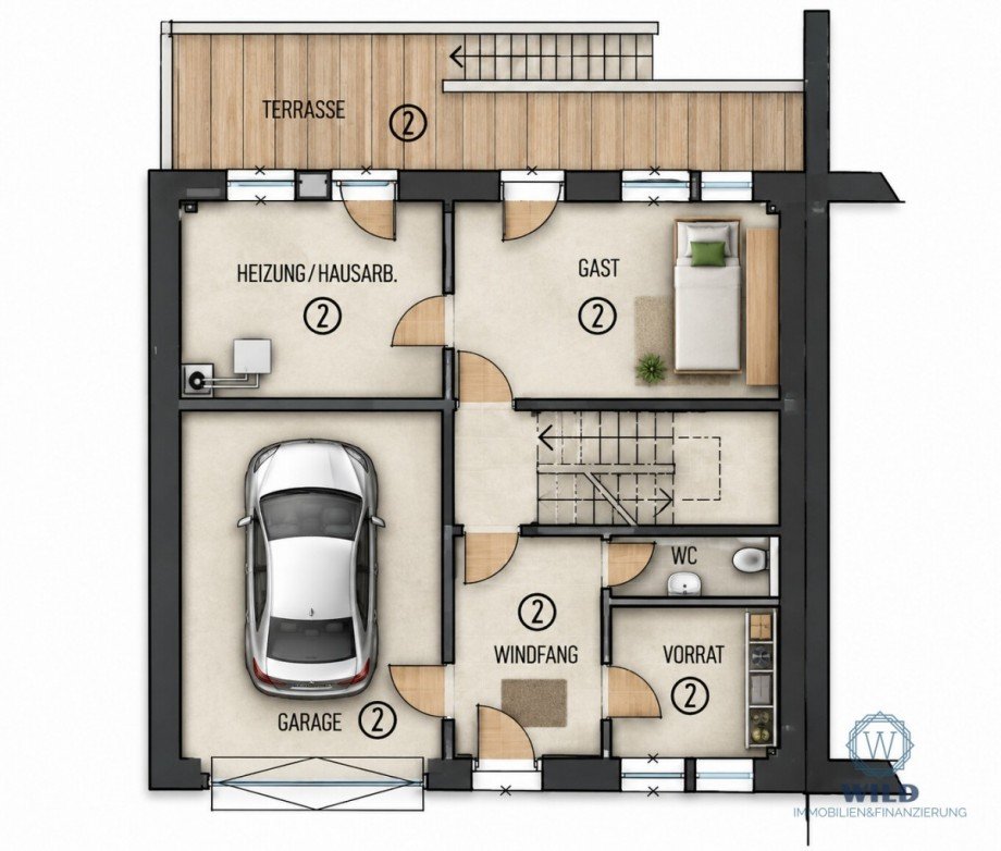 Grundriss-EG Reihenmittelhaus P�ttlingen / Engelfangen