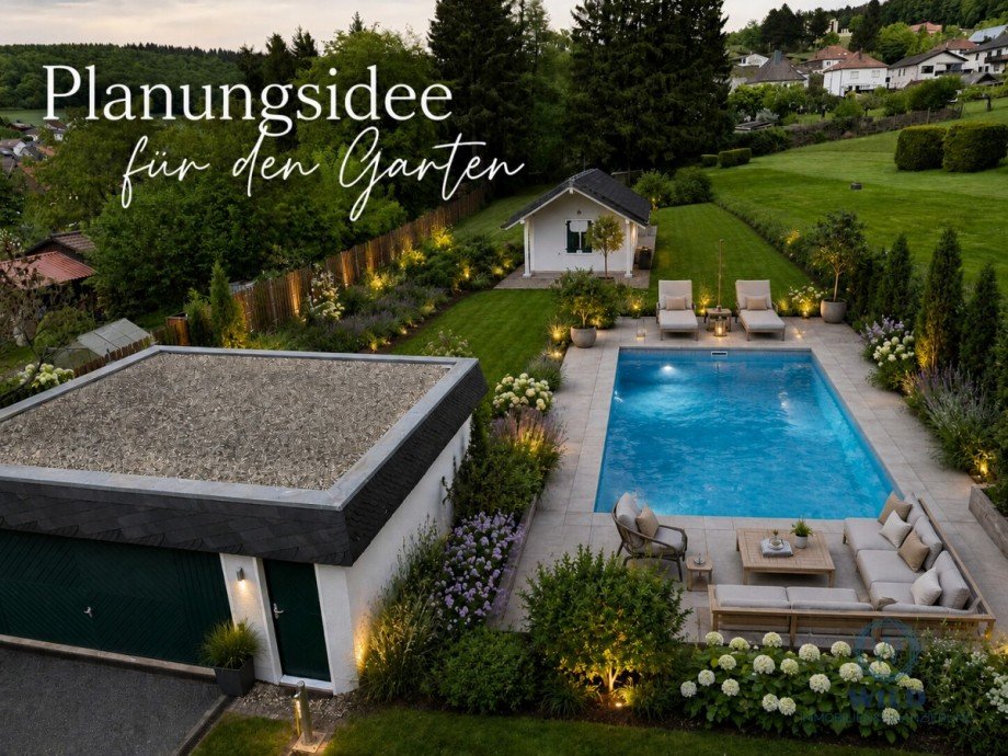 Planungsidee-Garten Zweifamilienhaus Illingen