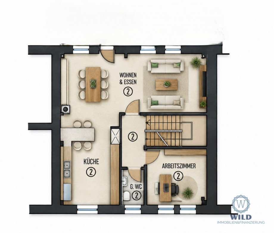 Grundriss-OG Reihenmittelhaus P�ttlingen / Engelfangen