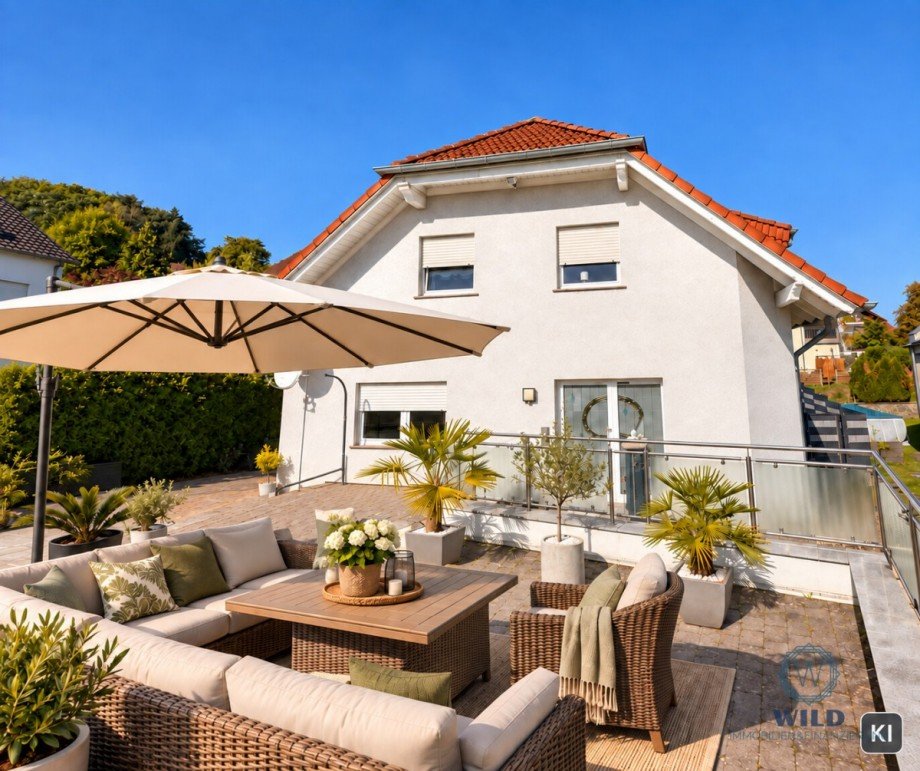 Terrasse auf der Garage Einfamilienhaus P�ttlingen