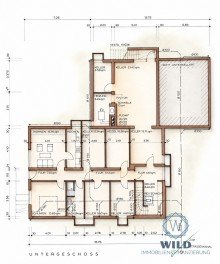 Grundriss-UG Seltene Gelegenheit in P�ttlingen - Winkelbungalow am Waldrand & fu�l�ufig zur Klinik